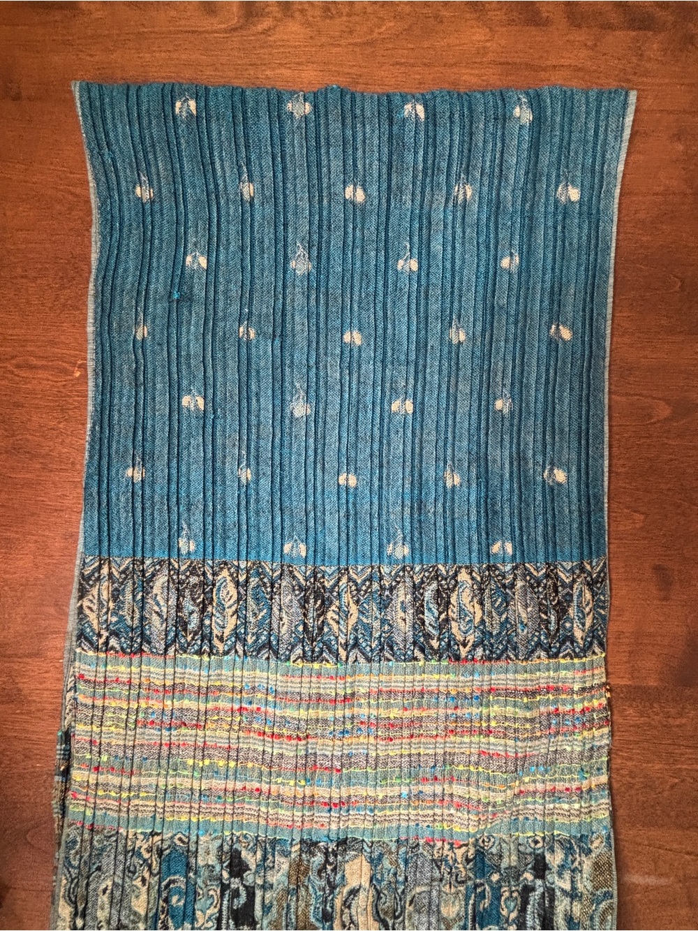 Vintage Boho Multi-Pattern Ribbed Scarf Pashmina - Picture 8 of 10
